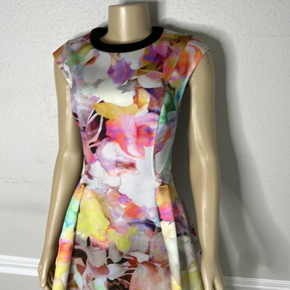 Ted Baker - Pastel Floral Printed Fit & Flare Dress Sz 3 (US M) - Picture 6 of 9